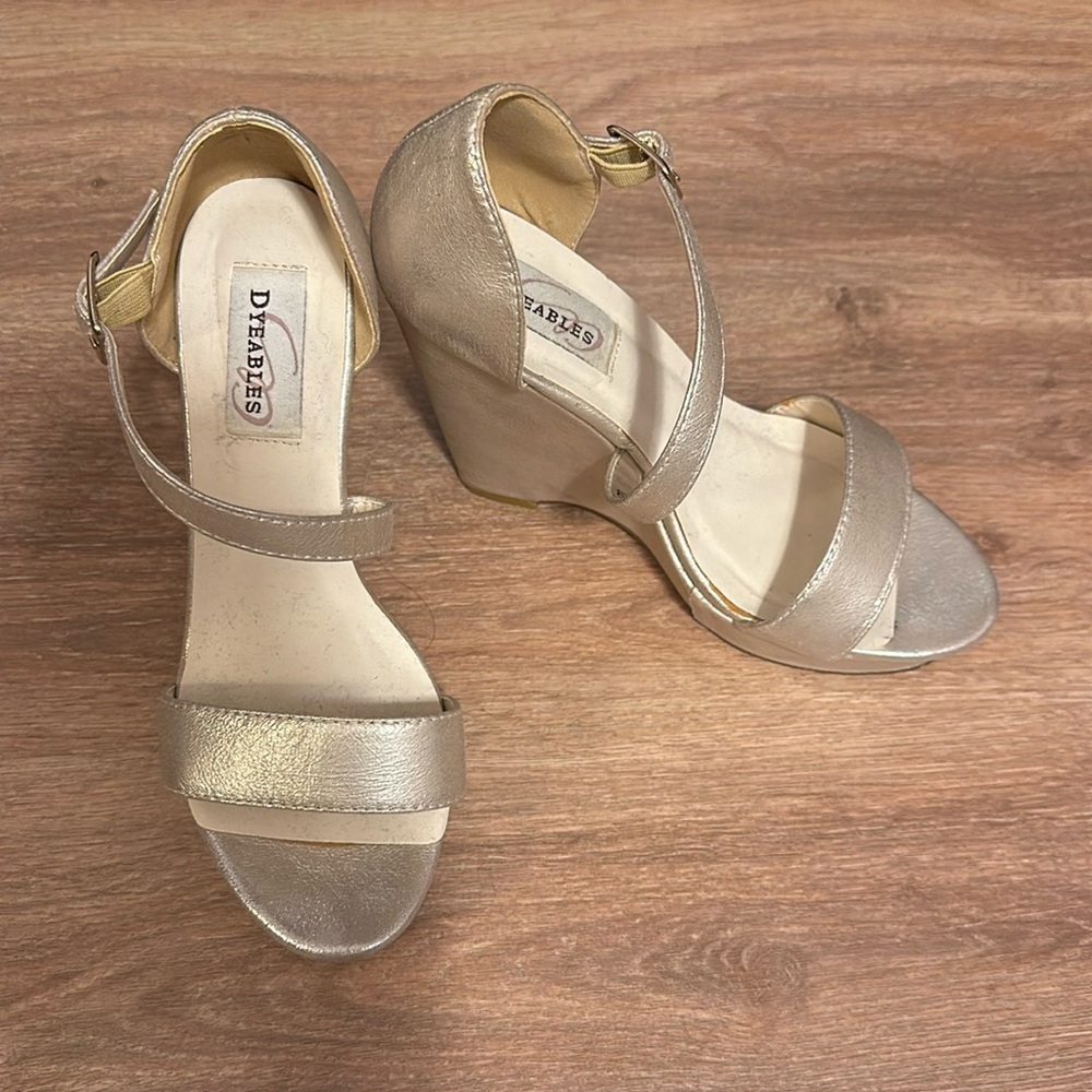 Dyeables Karen Nude Shimmer Strappy Sandals